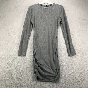 EXPRESS Dress Womens Size‎ SMALL Body Contour Heather Gray Long Sleeve Faux Wrap